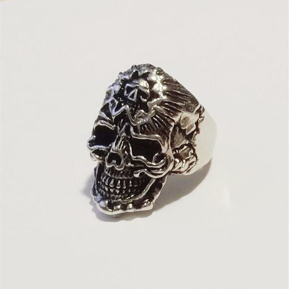 New stainless steel skull with skull banana size 10 - Picture 2 of 5
